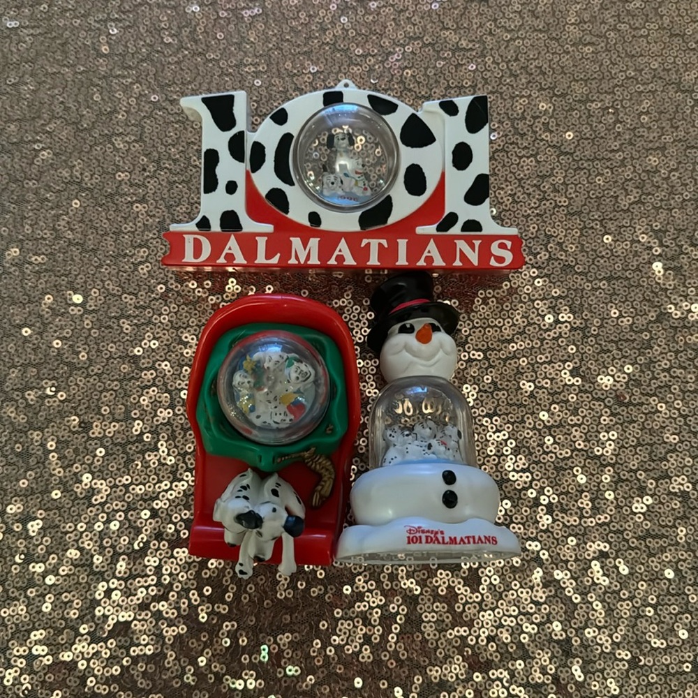 Vintage Disney 101 Dalmatians Christmas Ornament Lot of 3 McDonalds 1996